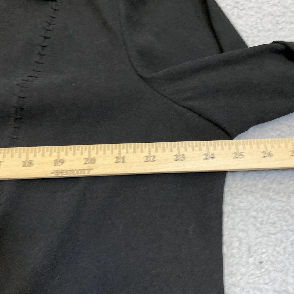 Susan‎ Graver Jacket Womens 1X Black Long Button Front Coat Lightweight Stretchy